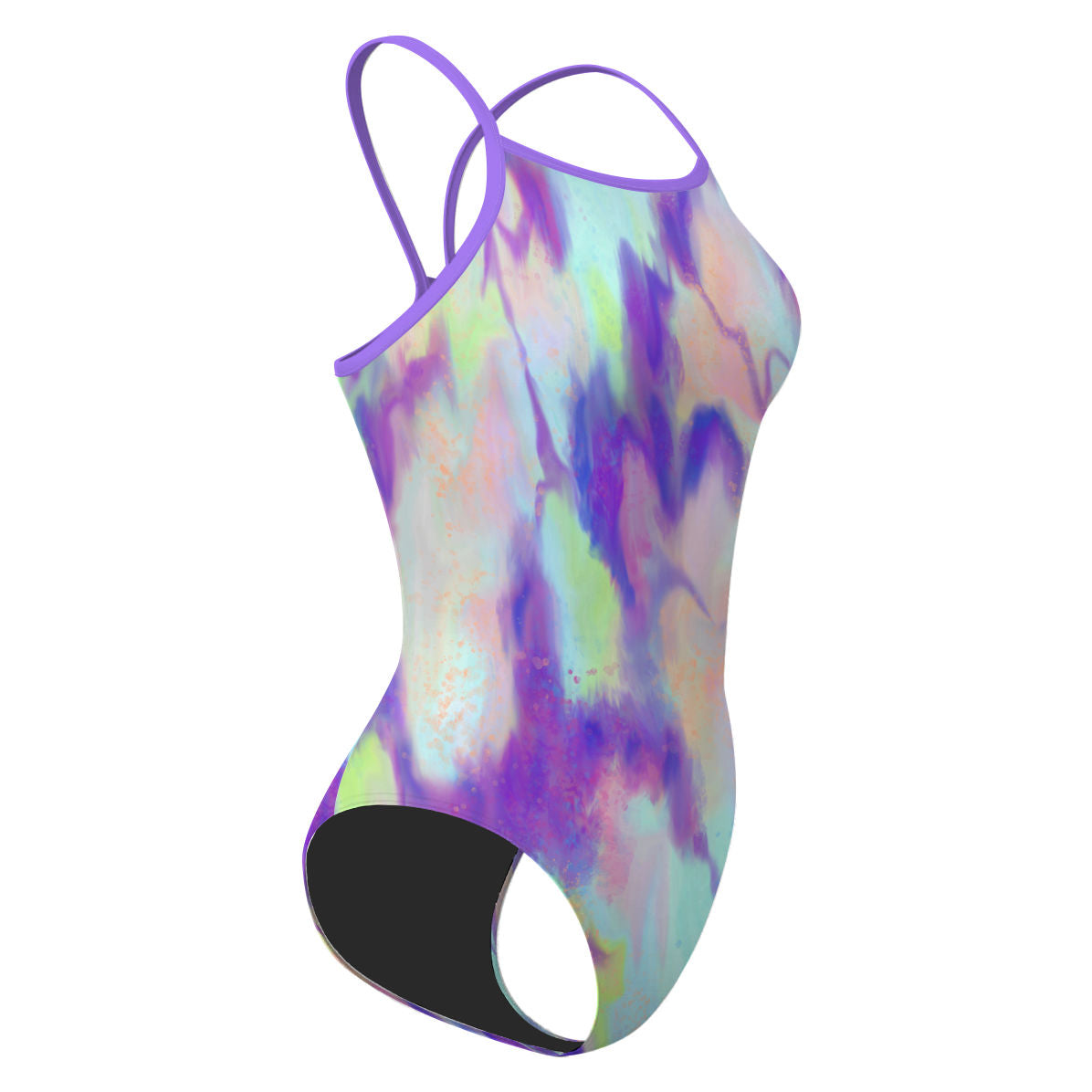 Bleeding Checks Skinny Strap Swimsuit, view 3