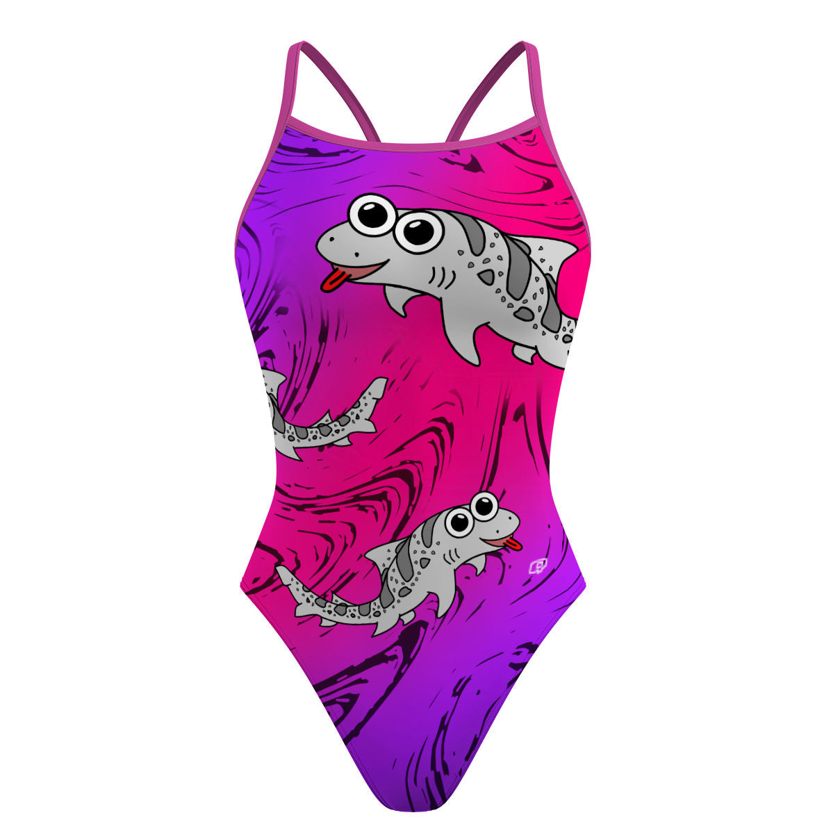Sharkie Skinny Strap Purple Magenta Purple (Myhang) - Skinny Strap Swimsuit