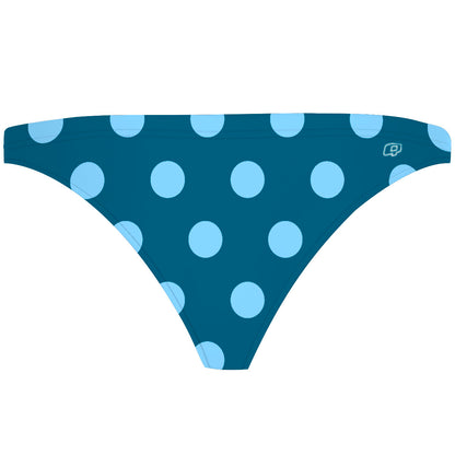 Teal-Blue Polka Dots - Tieback Bikini Bottom
