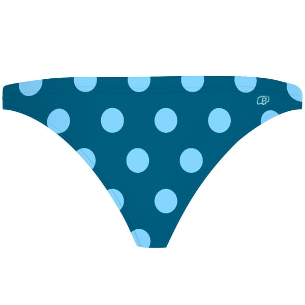 Teal-Blue Polka Dots - Tieback Bikini Bottom