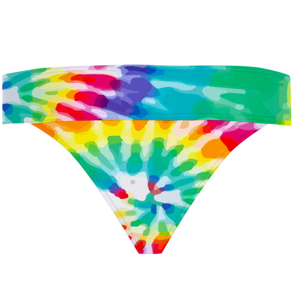 Tie Dye Colors Demi Cheeky Cut Bikini Bottom