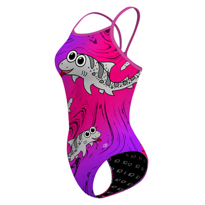 Sharkie Skinny Strap Purple Magenta Purple (Myhang) - Skinny Strap Swimsuit