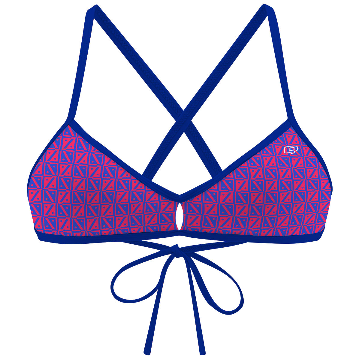 Diamond Grid - Demi Tieback Bikini Top