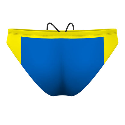 Yellow and Blue Contrast - Waterpolo Brief Swimsuit
