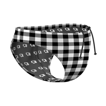 Tartan B&W - Waterpolo Brief Swimsuit