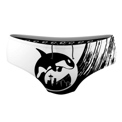 ORCA splash white - Classic Brief Swimsuit