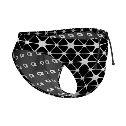 Stars 1 Black Silver - Waterpolo Brief Swimsuit