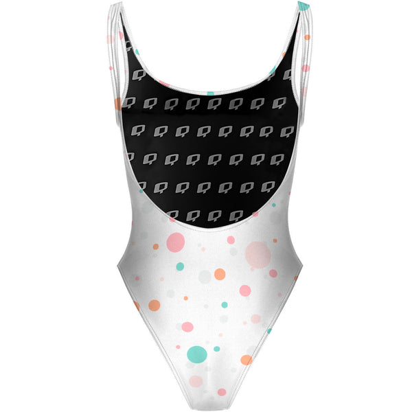 Multicolor Polka Dots - High Hip One Piece Swimsuit