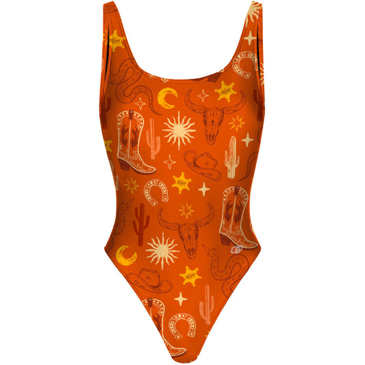 Western Sunset - High Hip One Piece Swimsuit