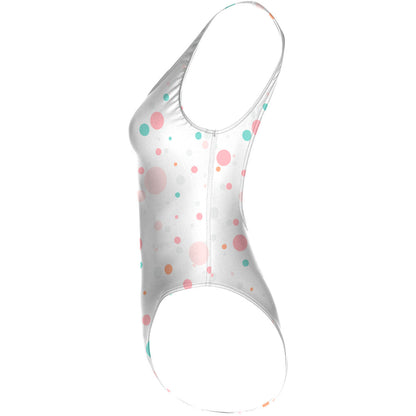 Multicolor Polka Dots - High Hip One Piece Swimsuit