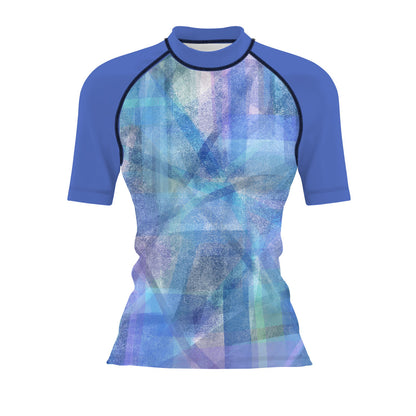Abstract Particles - Women's Surf UPF50+ Short Sleeve Rash Guard