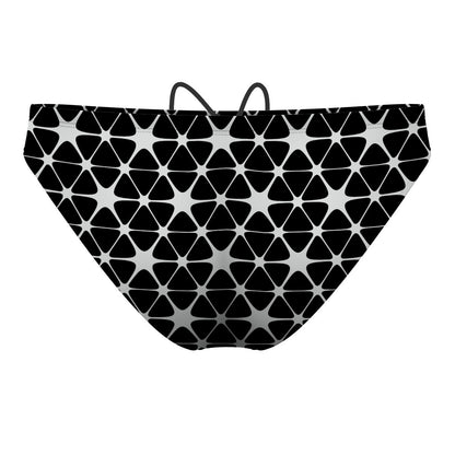 Stars 1 Black Silver - Waterpolo Brief Swimsuit