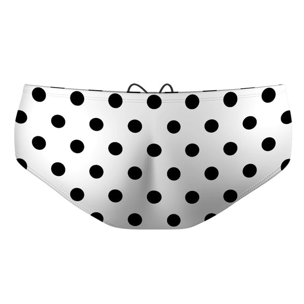 White-Black Polka Dots - Classic Brief Swimsuit