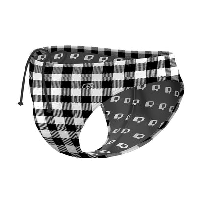 Tartan B&W - Waterpolo Brief Swimsuit