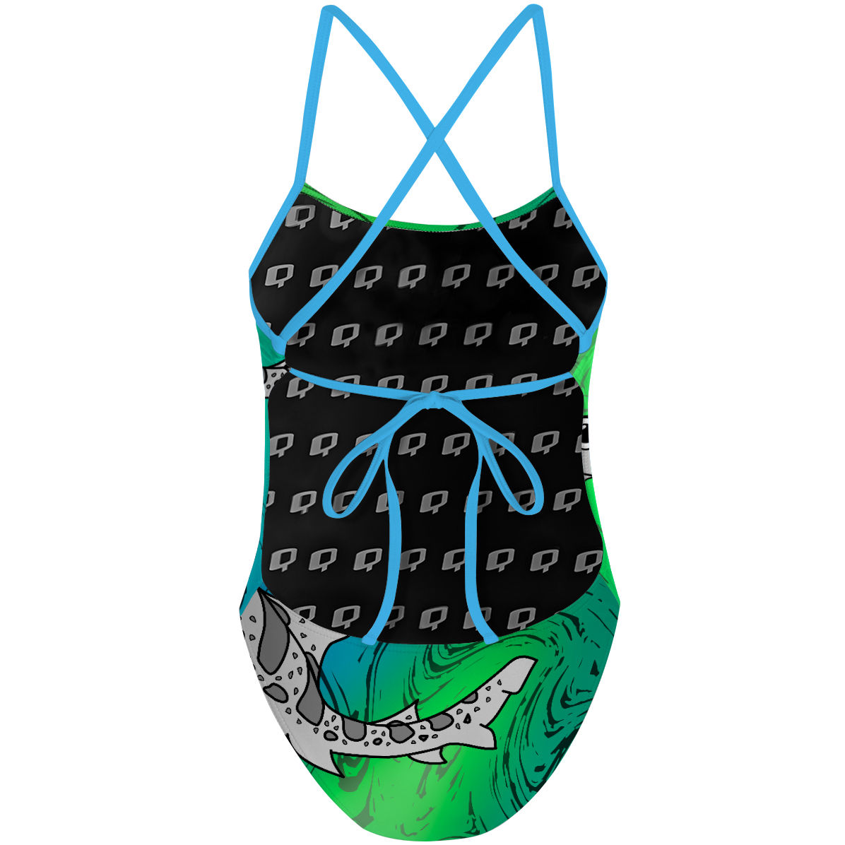 Sharkie Tieback OP Siren Green Dark 2 (Zana) - Tieback One Piece Swimsuit