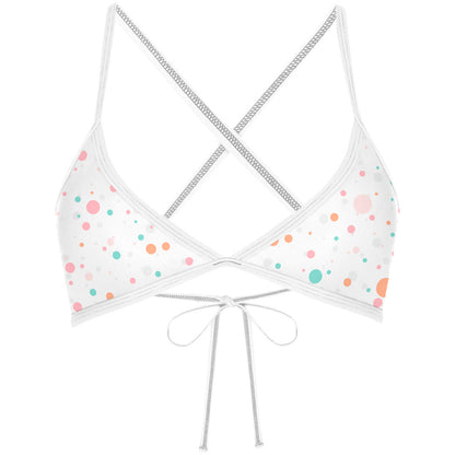 Multicolor Polka Dots - Tieback Bikini Top