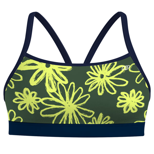 Neon Daisy Classic Sports Bikini Top