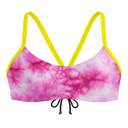 Tie Dye Pink Bandeau Bikini Top