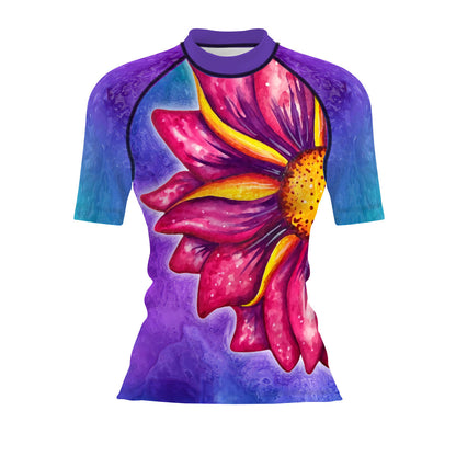 Floating Flower - Women's Surf UPF50+ Short Sleeve Rash Guard