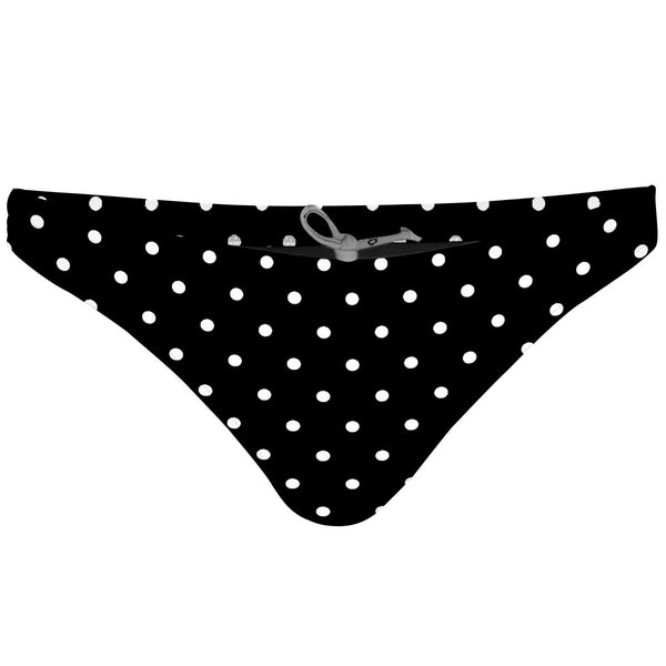 Black-White Polka Dots - Tieback Bikini Bottom