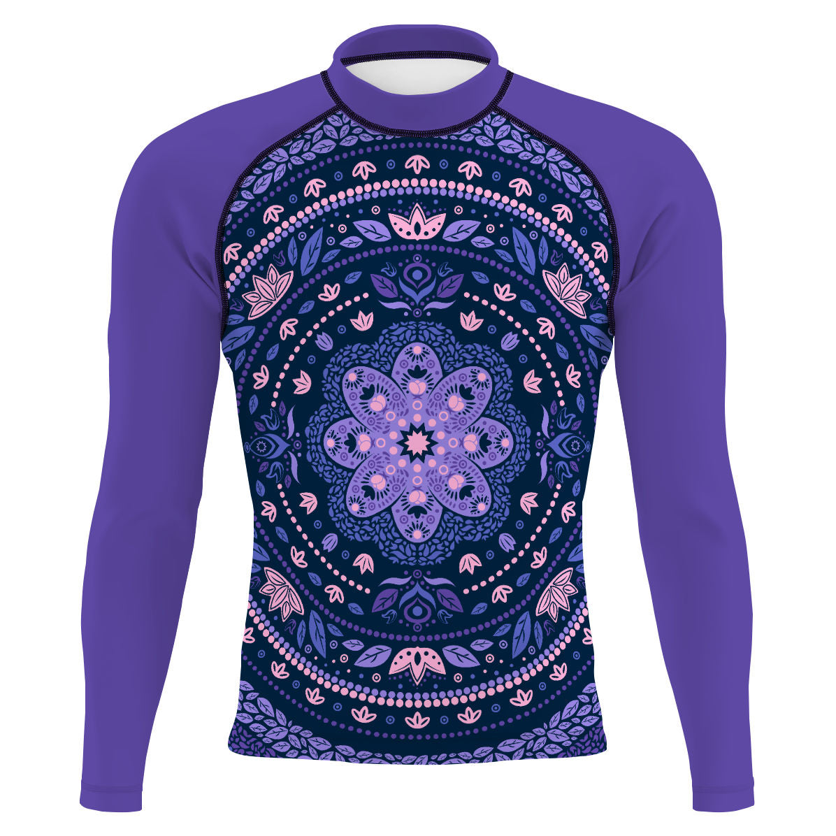 Delicated Mandala Men's Surf UPF50+ Long Sleeve Rash Guard