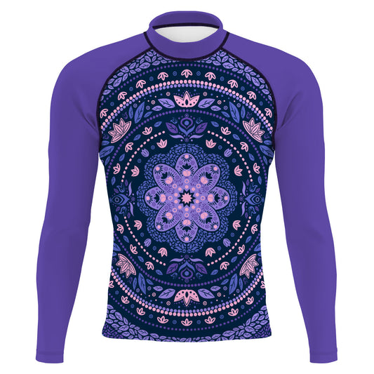 Delicated Mandala Men's Surf UPF50+ Long Sleeve Rash Guard