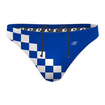 New Checks Blue - Waterpolo Brief Swimsuit