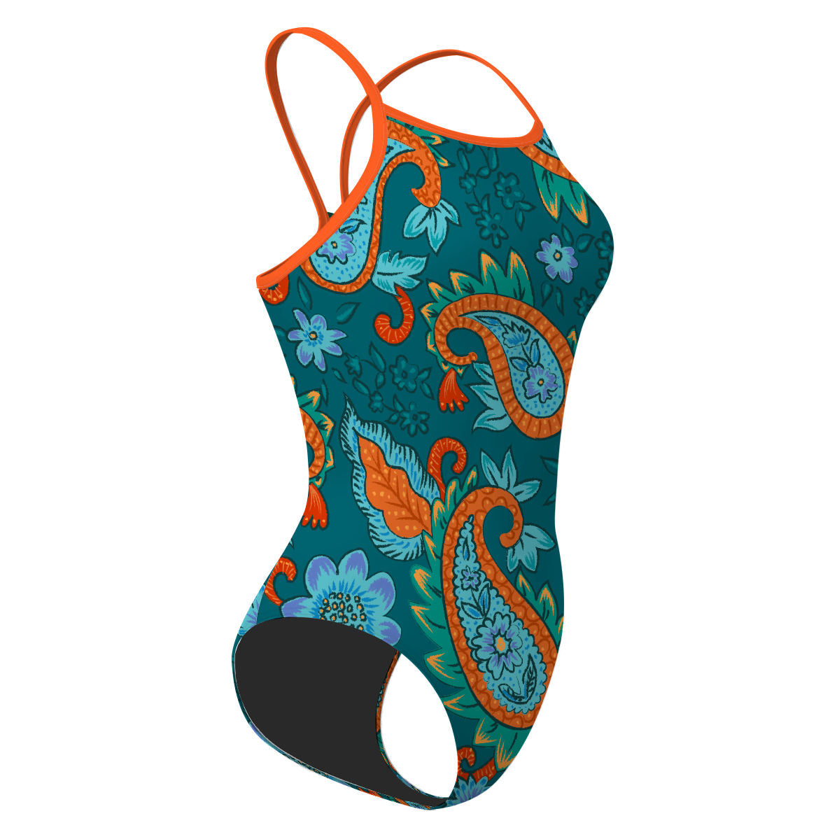 Kashmiri Paisleys Skinny Strap Swimsuit, view 3