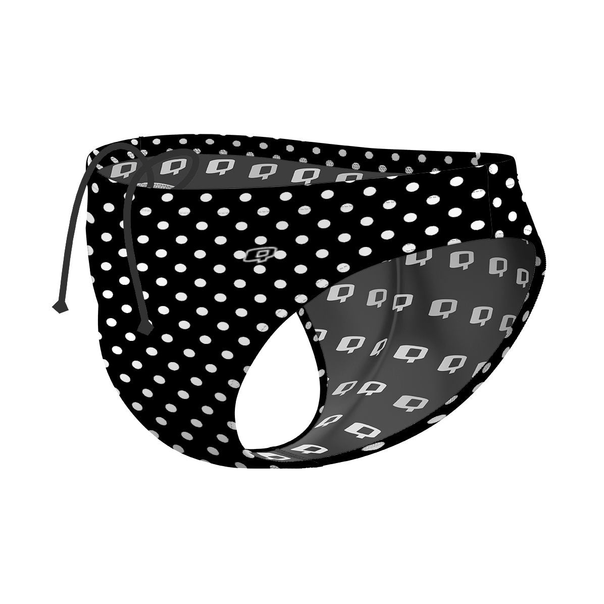 White Dots 45 Black - Waterpolo Brief Swimsuit