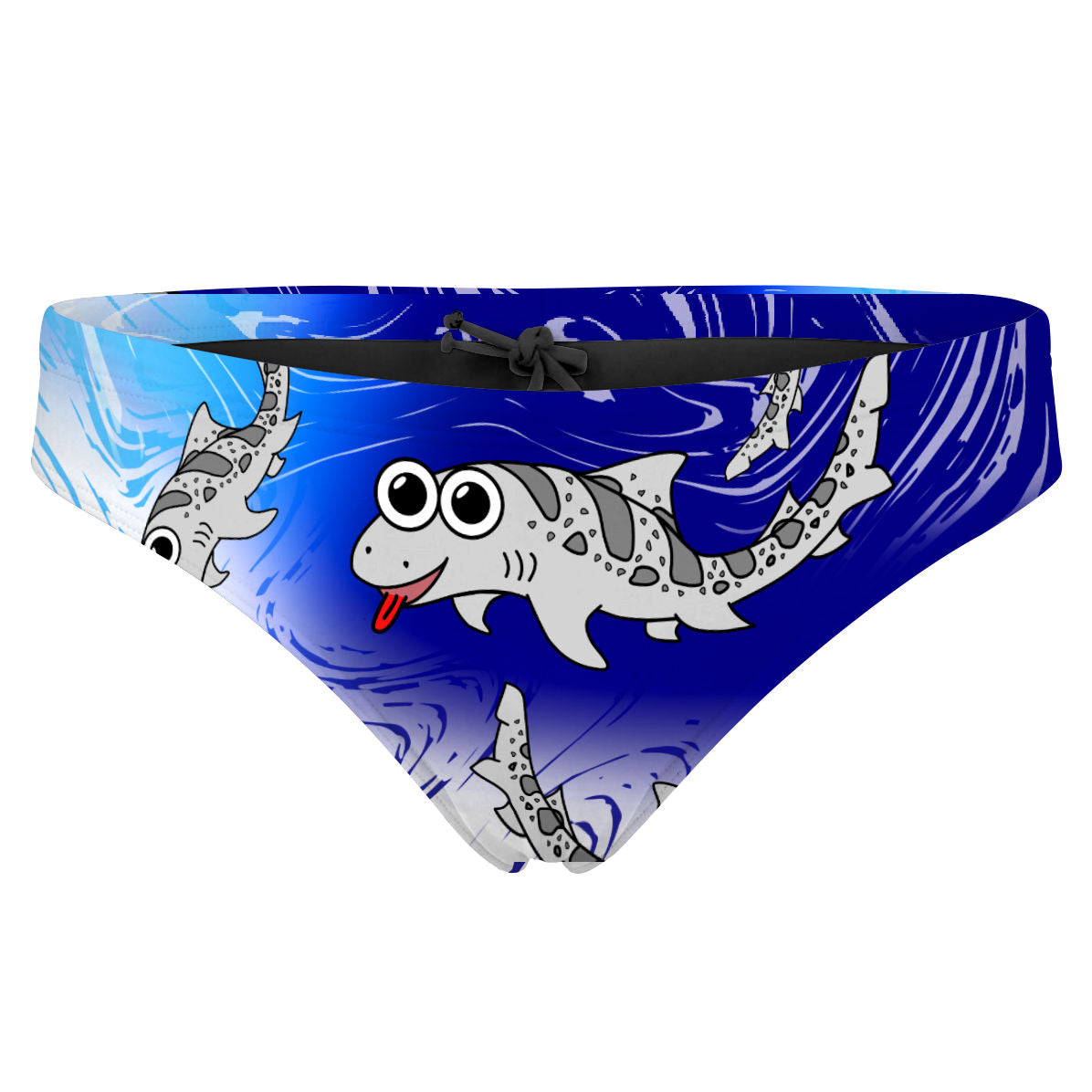 Sharkie Bandeau Bot Light Blue Dark Blue Light (Lisa R) - Bandeau Bikini Bottom