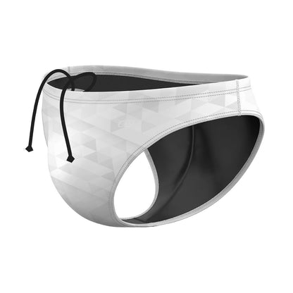 Gray and White Trinagles - Waterpolo Brief Swimsuit