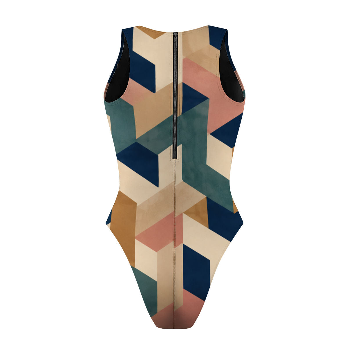 Blocks - Women's Waterpolo Swimsuit Cheeky Cut