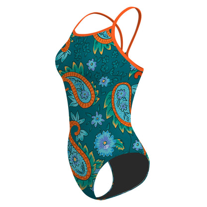 Kashmiri Paisleys Skinny Strap Swimsuit, view 4