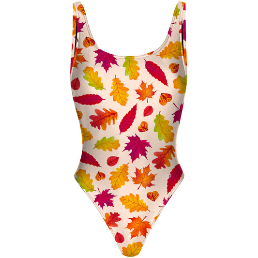 Leafy Lullaby - High Hip One Piece Swimsuit