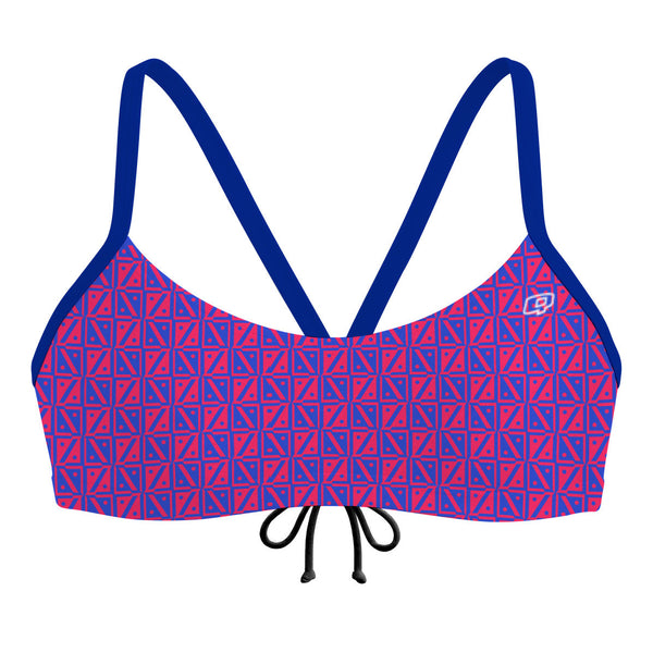 Diamond Grid Bandeau Bikini Top