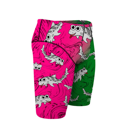Sharkie Atlas Pink Green Dark (Jordan) - Atlas Jammer Swimsuit