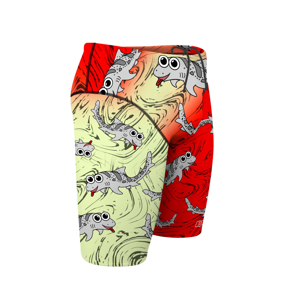 Sharkie Atlas Red Tan Red Dark (Ankit) - Atlas Jammer Swimsuit