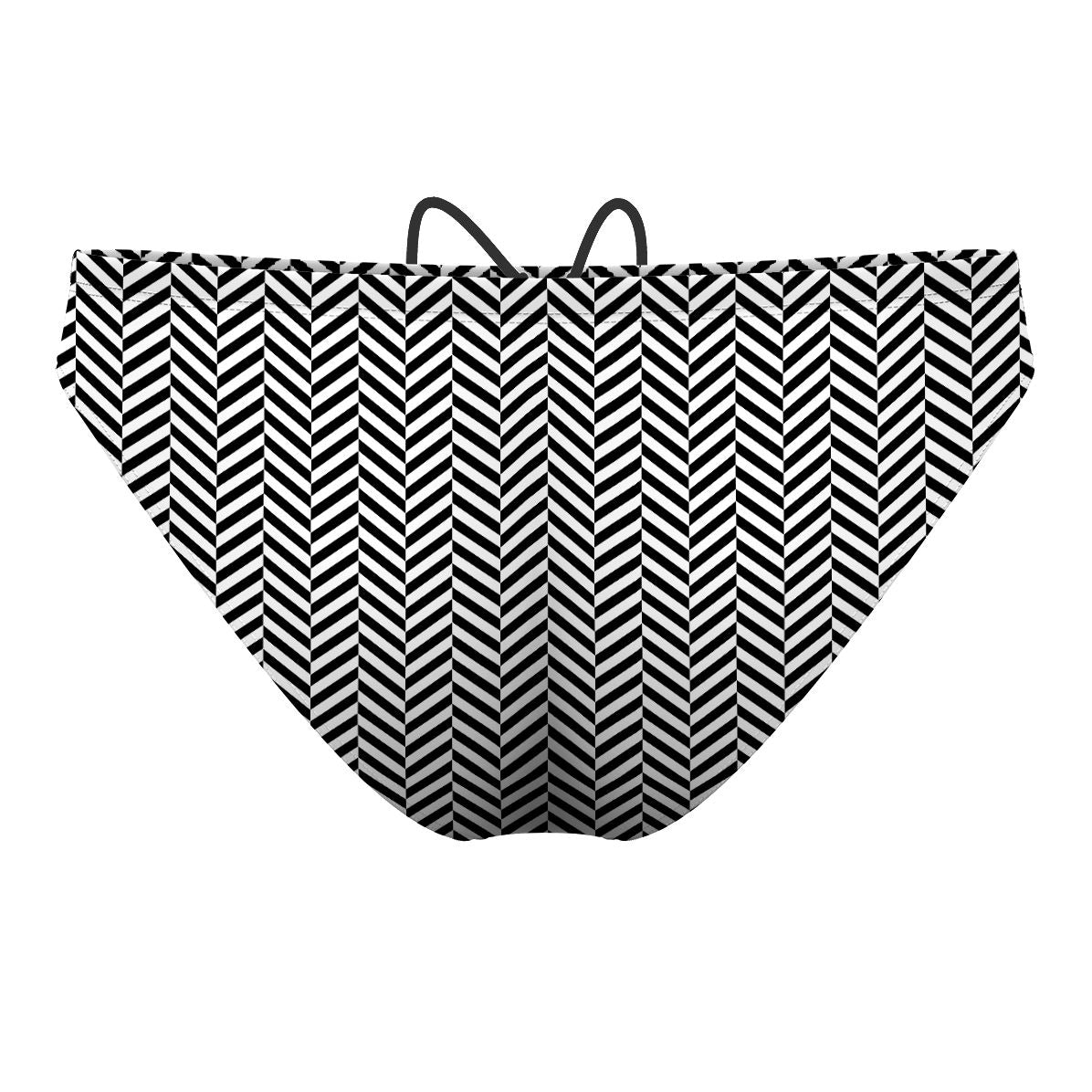 Herringbone 100 B&W - Waterpolo Brief Swimsuit