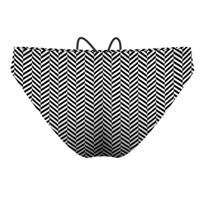 Herringbone 100 B&W - Waterpolo Brief Swimsuit