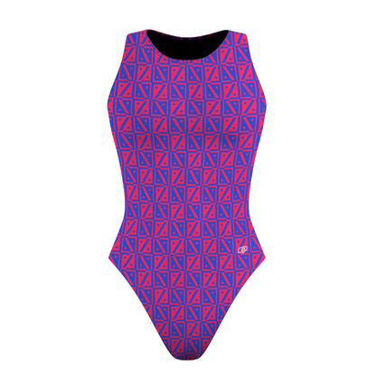 Diamond Grid Women's Waterpolo Swimsuit Classic Cut