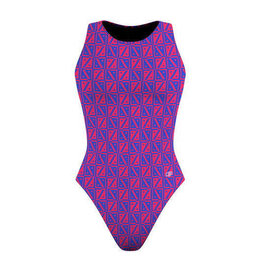 Diamond Grid Women's Waterpolo Swimsuit Classic Cut