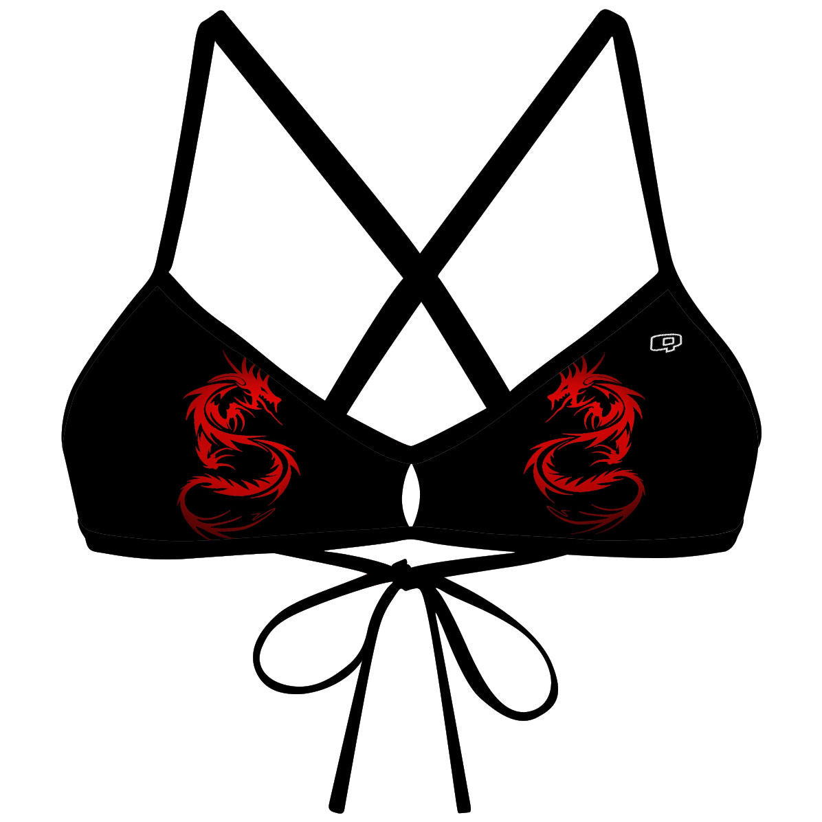 Red Dragon Demi Tieback Bikini Top