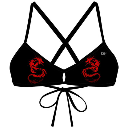 Red Dragon Demi Tieback Bikini Top