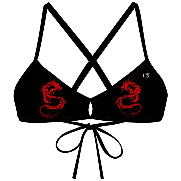 Red Dragon Demi Tieback Bikini Top