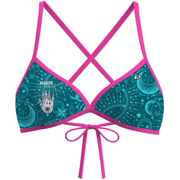 Cosmic Teal Magic - Tieback Bikini Top