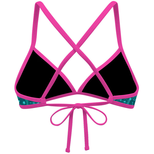 Cosmic Teal Magic - Tieback Bikini Top