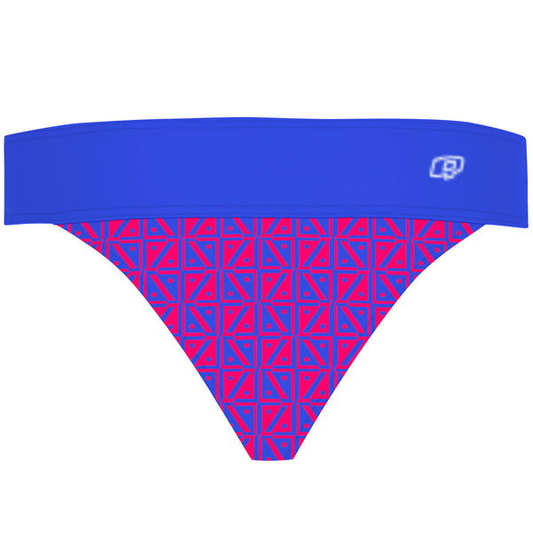Diamond Grid Demi Cheeky Cut Bikini Bottom, view 2