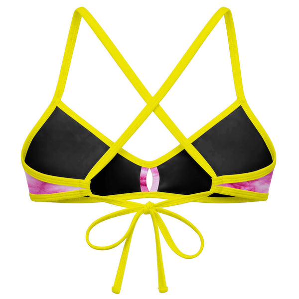 Tie Dye Pink Demi Tieback Bikini Top