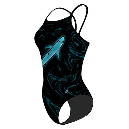 Tope Shark on Black Skinny Strap (Zana) - Skinny Strap Swimsuit