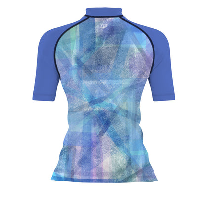 Abstract Particles - Women's Surf UPF50+ Short Sleeve Rash Guard